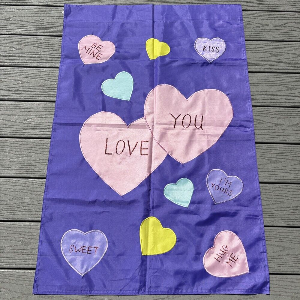 Valentines Day Holiday Flag For Flagpole Love You Hearts 20070